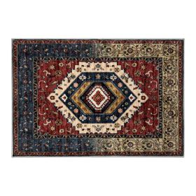 1PC Bohemian Vintage Watercolor Doormat - Non-Slip Soft Rug, Stain-Resistant Washable Mat for Entryway, Kitchen, Living Room, Laundry & Bathroom (colour: KSX-5-7-6, size: 5*7ft/153*214cm)