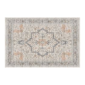 1PC Bohemian Vintage Watercolor Doormat - Non-Slip Soft Rug, Stain-Resistant Washable Mat for Entryway, Kitchen, Living Room, Laundry & Bathroom (colour: KSX-5-7-7, size: 5*7ft/153*214cm)