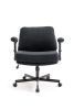 Criss Cross Chair with Wheels and Flip Arms-Comfy Fabric Cross Legged Office Chair with Thick Cushion&Wide Seat