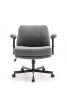 Criss Cross Chair with Wheels and Flip Arms-Comfy Fabric Cross Legged Office Chair with Thick Cushion&Wide Seat