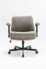 Criss Cross Chair with Wheels and Flip Arms-Comfy Fabric Cross Legged Office Chair with Thick Cushion&Wide Seat