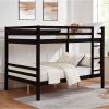 Full over Full Bunk Bed with Thick Posts,Wooden Bunk Bed with High Guardrail and Ladder for Kids, Teens, Dorm Rooms, and Guest Rooms