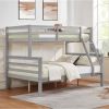 Twin over Full Bunk Bed with Thick Posts,Wooden Bunk Bed with High Guardrail and Ladder for Kids, Teens, Dorm Rooms, and Guest Rooms
