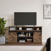 TV Stand Sliding Barn Door Modern&Farmhouse Wood Entertainment Center, Storage Cabinet Table Living Room with Adjustable Shelves for TVs Up to 65"