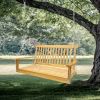 Front Porch Swing with Armrests, Wood Bench Swing with Hanging Chains,for Outdoor Patio ,Garden Yard, porch, backyard, or sunroom,Easy to Assemble