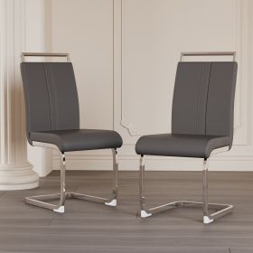 Modern Dining Chairs (Color: Grey+plating+2in1)