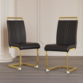 Modern Dining Chairs (Color: Black+golden+2in1)