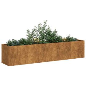 Planter Rusty Weathering Steel Large Durable Planter (Color: Brown)