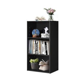 3 Tier Bookcase Modern Storage Display Cabinet (Type: Bookshelf, Color: Black)