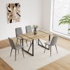 55" MDF Wood Colour Dining Table and Modern Dining Chair Set of 4, Mid Century Wooden Kitchen Table Set, Metal Base & Legs
