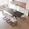 62.4" extendable 78.15" dining Table Set for 6-8 Person for Dining Room