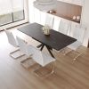 62.4" extendable 78.15" dining Table Set for 6-8 Person for Dining Room