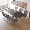 62.4" extendable 78.15" dining Table Set for 6-8 Person for Dining Room