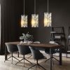 4" Modern Crystal Pendant Light - 3 Pack, Adjustable Hanging Ceiling Lamp with Crystal Prism Design for Dining Room, Kitchen Island