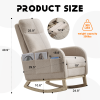 Modern Accent Rocking Chair  with Solid Wood Legs, Upholstered Nursery Glider Rocker, Comfy Armchair with Side Pocket