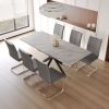 62.4" extendable 78.15" dining Table Set for 6-8 Person for Dining Room
