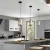 4" Modern Crystal Pendant Light - 3 Pack, Adjustable Hanging Ceiling Lamp with Crystal Prism Design for Dining Room, Kitchen Island