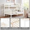 Twin over Full Bunk Bed with Thick Posts,Wooden Bunk Bed with High Guardrail and Ladder for Kids, Teens, Dorm Rooms, and Guest Rooms