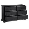 Modern Farmhouse 6-Drawer Chest of Drawers for Bedroom, Wooden Bedroom Drawer Dresser with 6 Storage Drawers,6 Drawer Dresser Chests for Bedroom