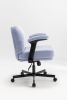 Criss Cross Chair with Wheels and Flip Arms-Comfy Fabric Cross Legged Office Chair with Thick Cushion&Wide Seat