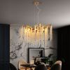 24-inch Modern Golden Pendant Light with Cascading Crystal Strands, Ideal for Living Room, Dining Room and Foyer