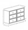 Modern Farmhouse 6-Drawer Chest of Drawers for Bedroom, Wooden Bedroom Drawer Dresser with 6 Storage Drawers,6 Drawer Dresser Chests for Bedroom
