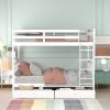 Twin-Over-Twin Bunk Bed with Ladders and Two Storage