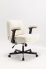 Criss Cross Chair with Wheels and Flip Arms-Comfy Fabric Cross Legged Office Chair with Thick Cushion&Wide Seat