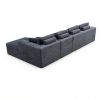 134" Modern Minimalist Modular Sectional Couch with Ottoman, Comfort L Shaped Sofa for Living Room, No Assembly Required