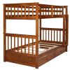 Twin-Over-Twin Bunk Bed with Ladders and Two Storage