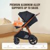 VEVOR Travel System Stroller with Infant Bassinet, 2-in-1 Baby Cradle Stroller Combo, Reversible Seat, Easy One-button Folding