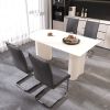 63 "medieval modern cream style MDF dining table and PU armless dining chair set 4. Assemble Desktop and Silver plated metal leg dining chair set