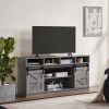 TV Stand Sliding Barn Door Modern&Farmhouse Wood Entertainment Center, Storage Cabinet Table Living Room with Adjustable Shelves for TVs Up to 65"