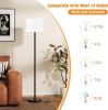 Modern Floor Lamp Simple Design with White Shade, Foot Pedal Switch, 60" Small Tall Lamps for Living Room Bedroom Office Dining Room Kitchen