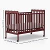 4-in-1 Convertible Baby Crib, Wood Full Size Toddler Bed with Locking Wheels, Non-Toxic Finish