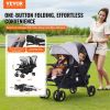 VEVOR Double Stroller, Foldable Lightweight Twin Stroller with Tandem Seating, Adjustable Backrest/Footrest, Wrap-Around Safety Harness