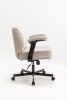 Criss Cross Chair with Wheels and Flip Arms-Comfy Fabric Cross Legged Office Chair with Thick Cushion&Wide Seat