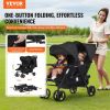 VEVOR Double Stroller, Foldable Lightweight Twin Stroller with Tandem Seating, Adjustable Backrest/Footrest, Wrap-Around Safety Harness