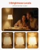 VEVOR Cordless Table Lamp, 2 Pack, 5200mAh Built-in Rechargeable Battery Desk Lamp, 3-Level Brightness, Fabric Shade, 2700-3000K Color Temperature