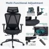 Ergonomic High Back Mesh Office Chair with Adjustable Headrest & Lumbar Support, Breathable Mesh Desk Chair with Padded Seat
