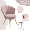 Velvet Accent Chair with Gold Metal Legs, Vanity Chair for Makeup Room, Upholstered Guest Chair for Living Room, Side Chair for Bedroom