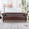 84.65" Rolled Arm Chesterfield 3 Seater Sofa.