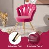 Velvet Accent Chair with Gold Metal Legs, Vanity Chair for Makeup Room, Upholstered Guest Chair for Living Room, Side Chair for Bedroom