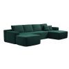 134" Modern Minimalist Modular Sectional Couch with Ottoman, Comfort L Shaped Sofa for Living Room, No Assembly Required