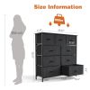 Dresser For Bedroom With 9 Fabric Storage Drawer Wardrobe Tall Chest Organizer Closet Adult Kids Clothes Cabinet Furniture