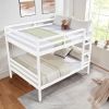 Full over Full Bunk Bed with Ladder,Wooden Bunk Bed with High Guardrail and Ladder for Kids, Teens, Dorm Rooms, and Guest Rooms,No Box Spring Needed