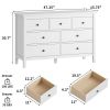7 Drawer Dresser for Bedroom, Storage Cabinet With Metal Handles, Modern Closet Of Drawers for Living Room