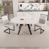 47-63" expandable circular dining table set for 4-6 people