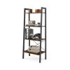 Industrial Style 4-Tier Bookshelf with Metal Frame