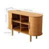 Fralimk Sideboard Buffet Cabinet with Storage, Modern Fluted Storage Cabinet for Dining Room, Tambour Door Console Table for Living Room